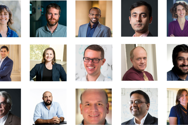 The 2023 J-WAFS seed grant recipients are: (top row, l-r) Sara Beery, David Des Marais, Aristide Gumyusenge, Rohit Karnik, Darcy McRose; (middle row, l-r) Carlos Portela, Ariel Furst, Alexander Radosevich, Timothy Swager, Rajeev Ram; (bottom row, l-r) Michael Triantafyllou, Otto Cordero, Robert Vincent, Kripa Varanasi, Angela Belcher.