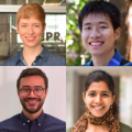 Four headshots of past student fellows in a square